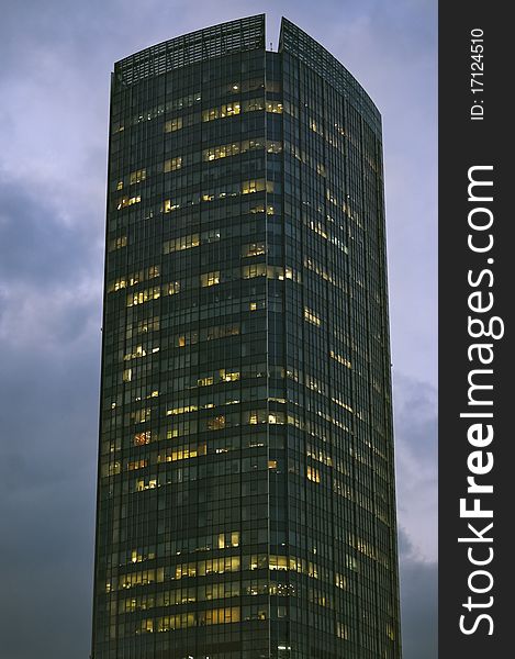 A skyscraper in night view