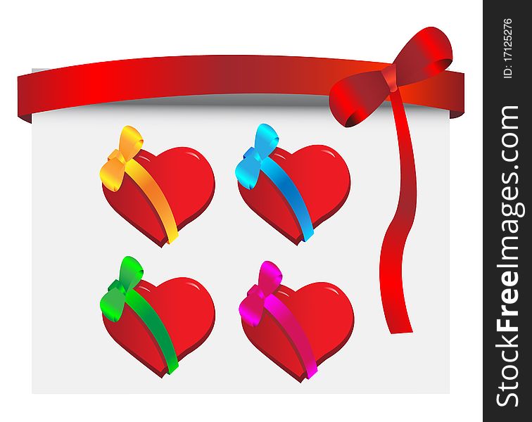 Vector gift hearts. This image is a illustration and can be scaled to any size without loss of resolution. Vector gift hearts. This image is a illustration and can be scaled to any size without loss of resolution.