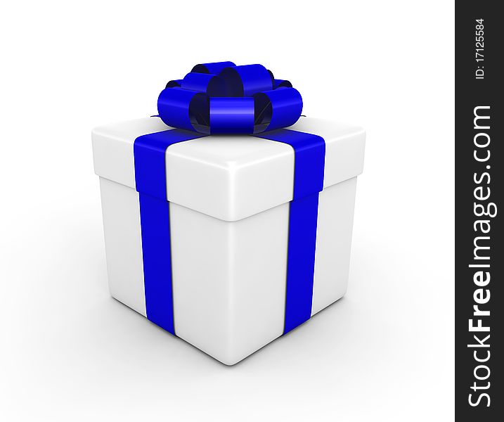 Gift box on the white background - 3d render