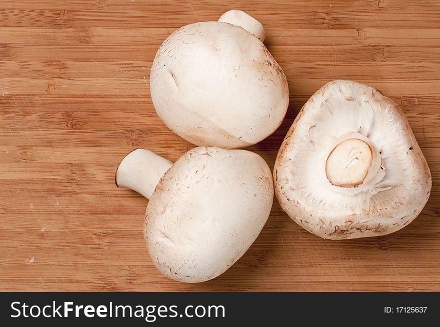 White mushrooms on a plate