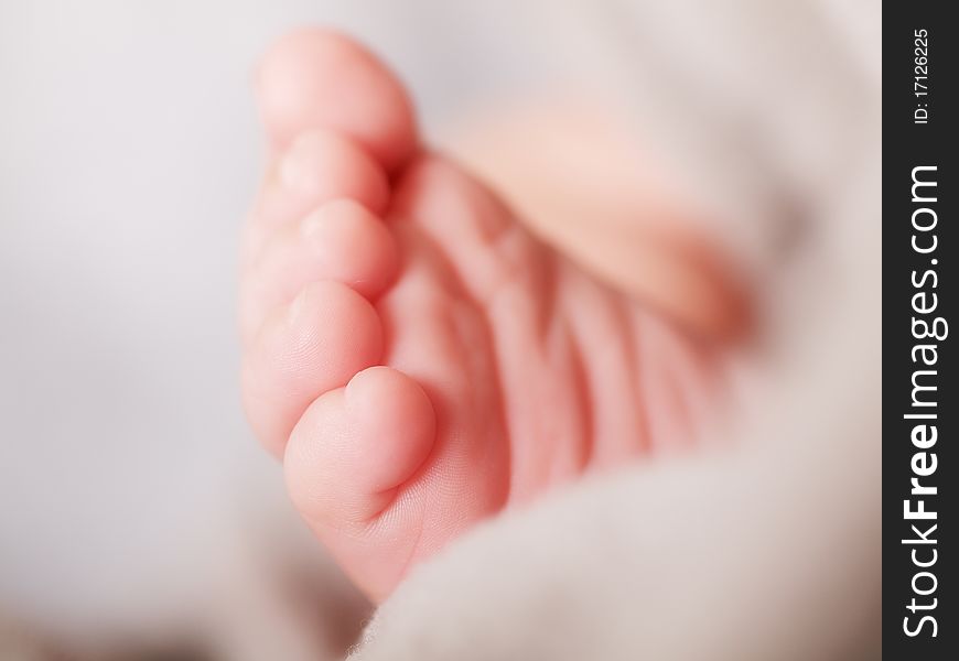 Foot with toe newborn baby