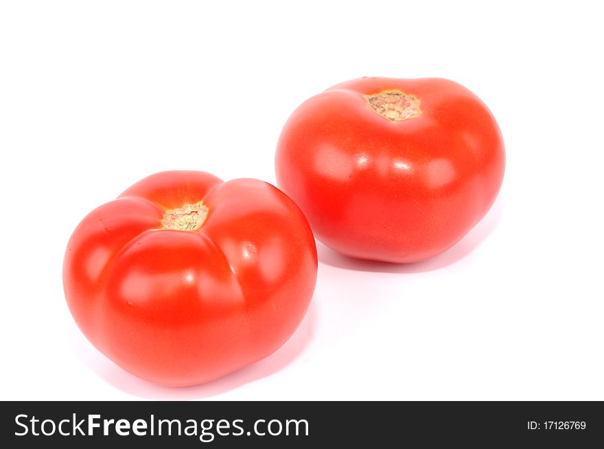 Photo of Tomatoes on white background,