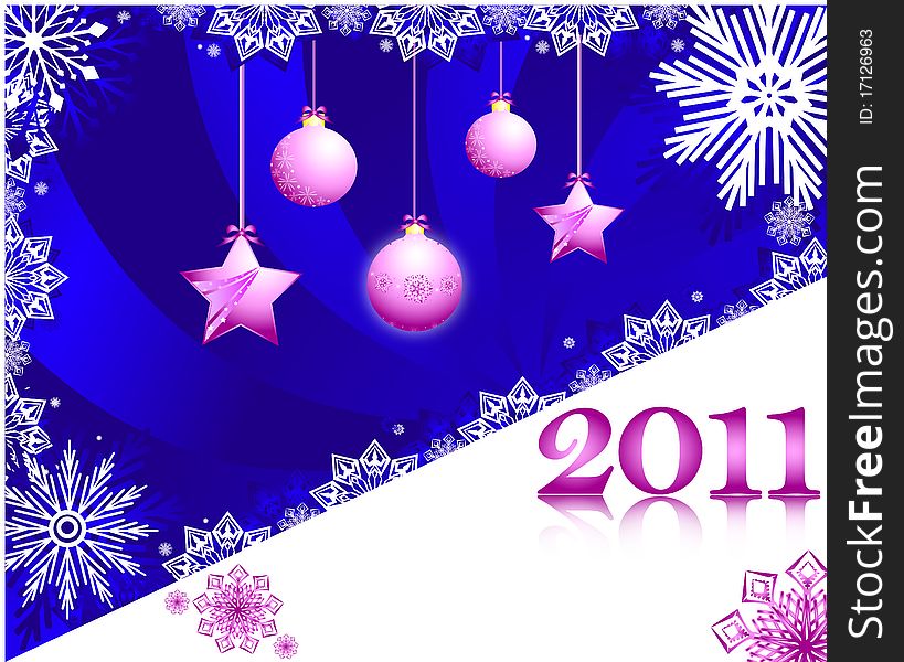 Illustration of the new year background with decorations