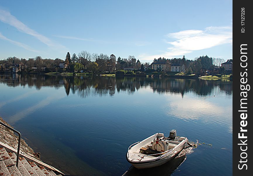 Boat photographed during a beautiful day in sesto calende. Boat photographed during a beautiful day in sesto calende