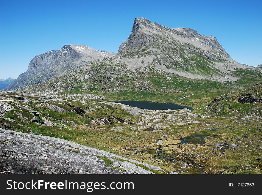 River and lake at Trollstigen,  No