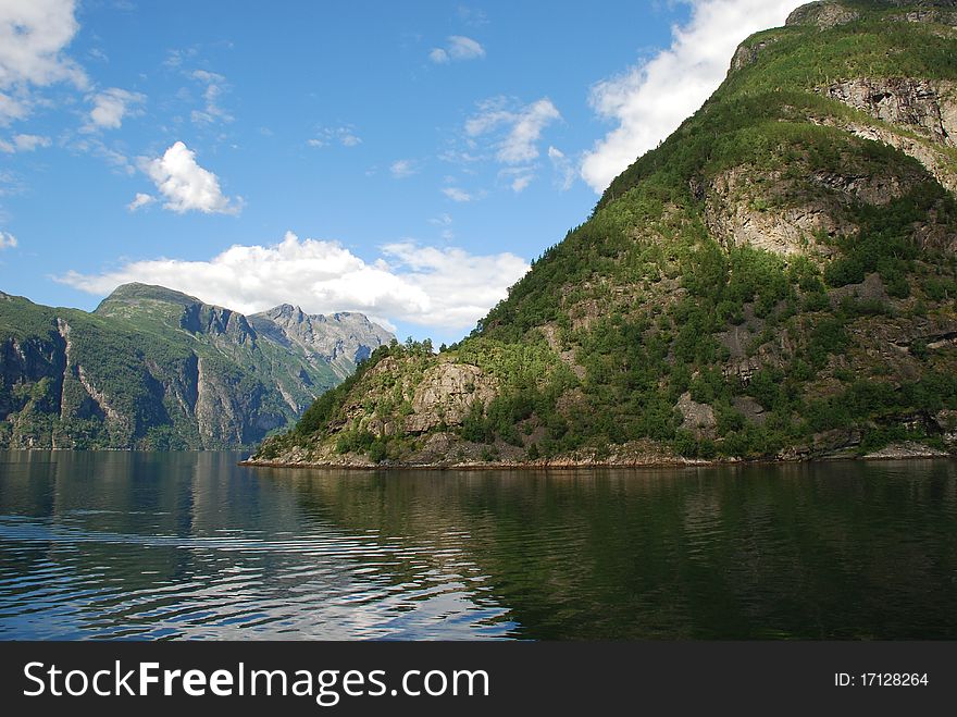 View over the fjord Geiranger in Norway, More og Romsdal