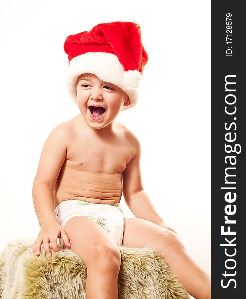 Little boy in Santa's hat. Little boy in Santa's hat