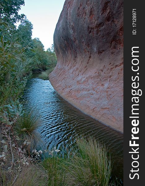 Small river in the australian red center, outback
