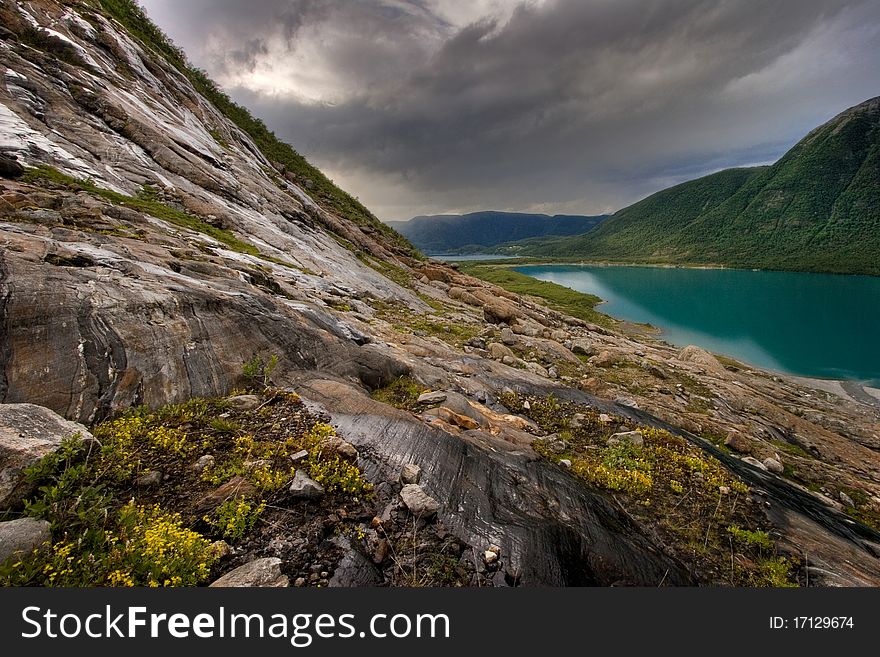 Beautiful landscape of Norway. Amazing color.