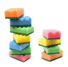 Two Heaps Of Colorful Sponges Stock Image Two Heaps Of Colorful Sponges Stock Image