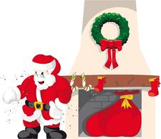 Santa Claus In Chimney 4 Royalty Free Stock Image Santa Claus In Chimney 4 Royalty Free Stock Image
