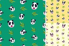 Panda Bamboo Pattern Stock Photos