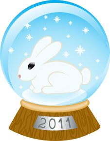 Glass Bowl With A Rabbit Royalty Free Stock Photography Glass Bowl With A Rabbit Royalty Free Stock Photography