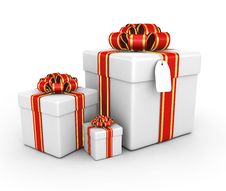 Gift Boxes - 3d Render Royalty Free Stock Photo