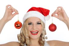 Beautiful Sexy Santa Clause Woman In Party Red Hat Stock Photography Beautiful Sexy Santa Clause Woman In Party Red Hat Stock Photography