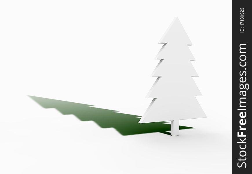 Christmas Tree With Green Shadow