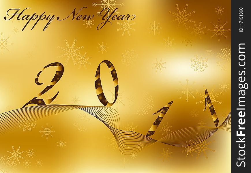 Vector gold New Year  greeting card. Vector gold New Year  greeting card