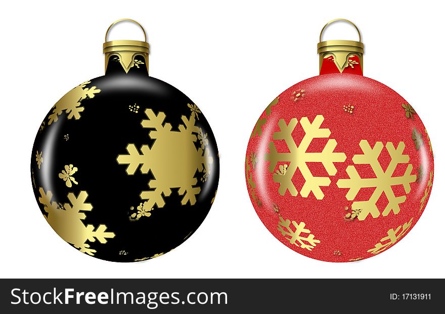 Black and red christmas balls for web