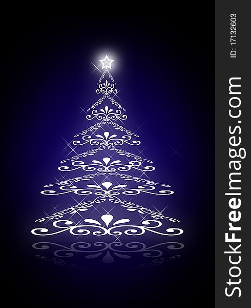 Abstract blue christmas tree background. Abstract blue christmas tree background.