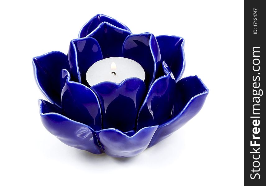 Ceramic candlestick on flower form