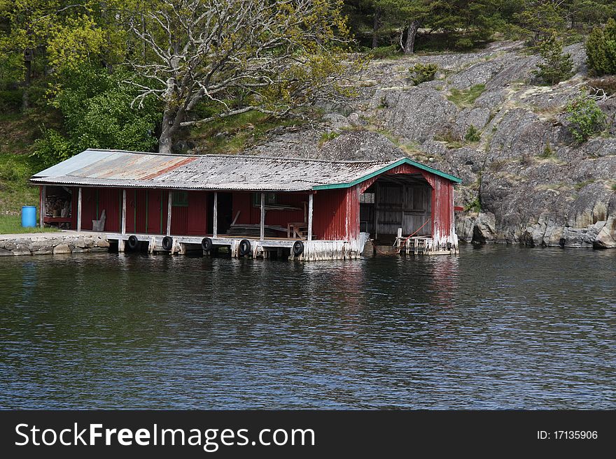 Old boathouse in Stockholm archipelago