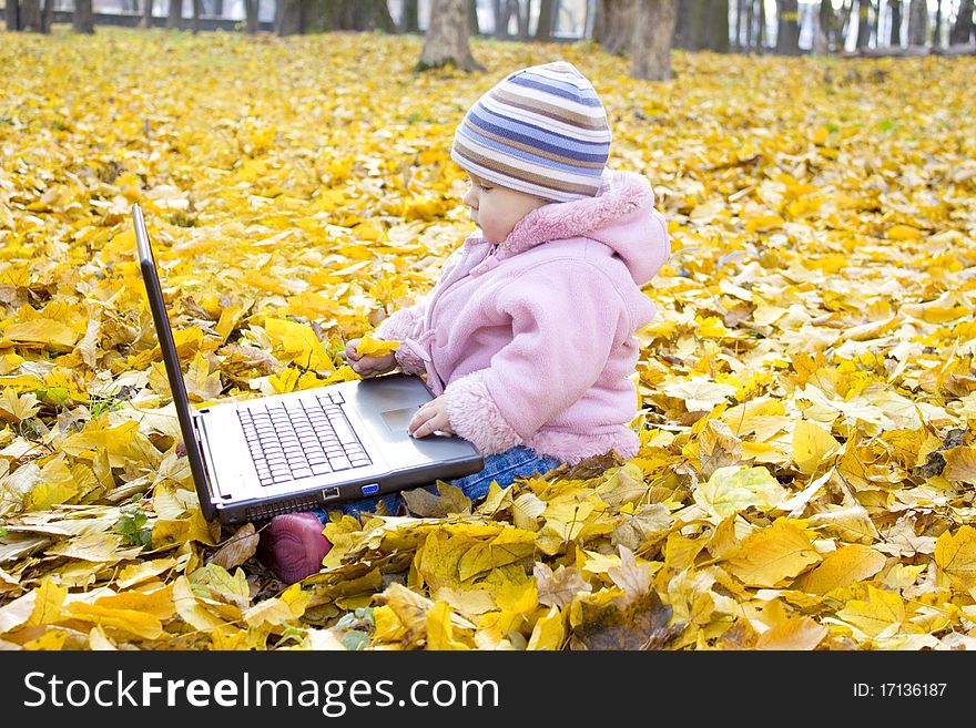 Little Girl With A Laptop