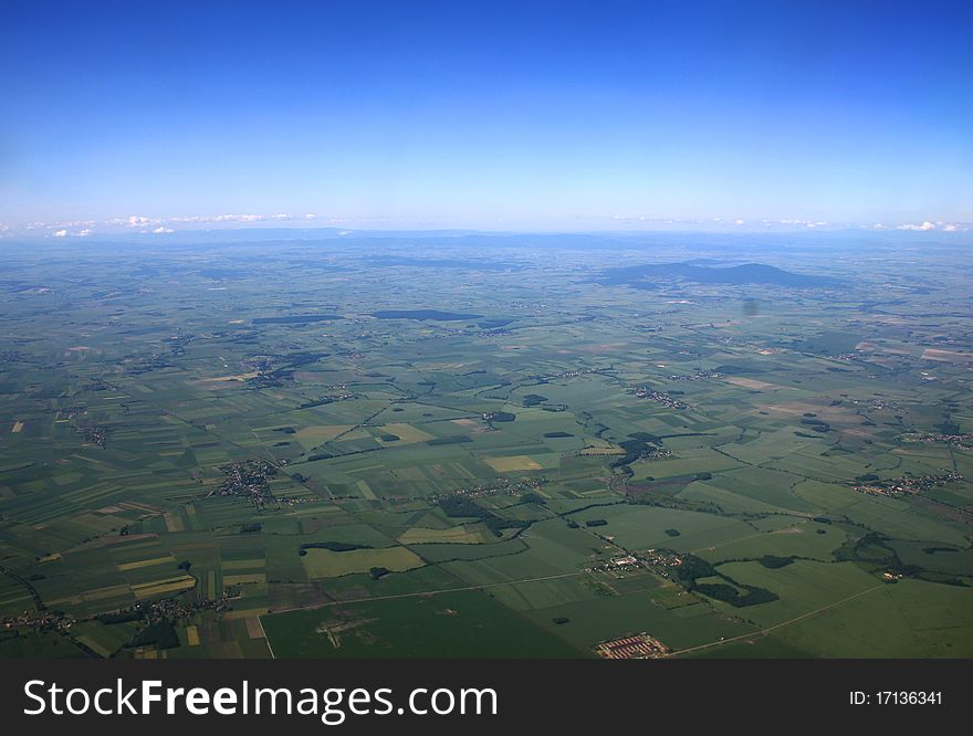 View from flying aircraft