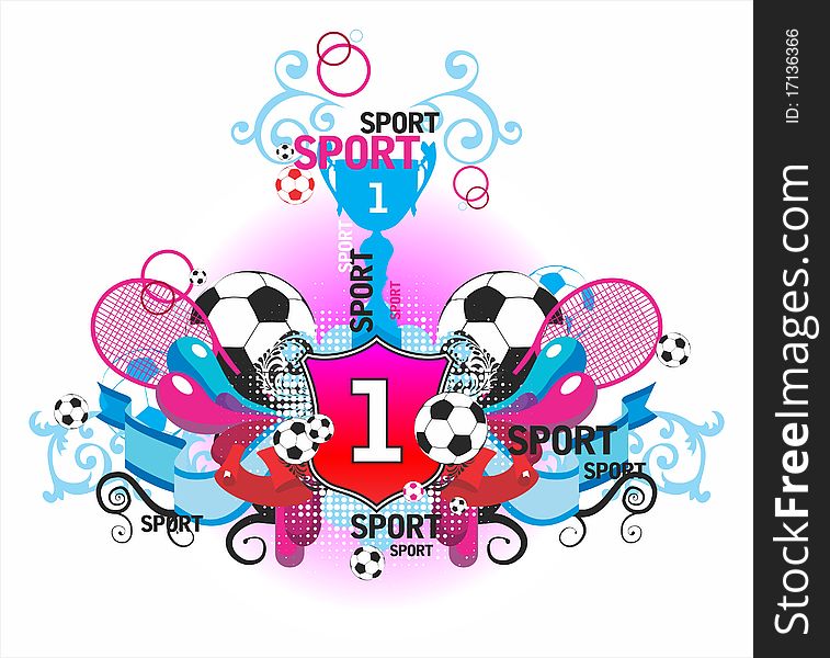 Very beautiful symmetric sports composition with b