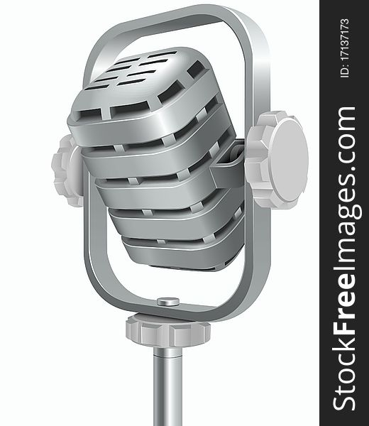 Microphone for translation of songs and words isolated on a white background
