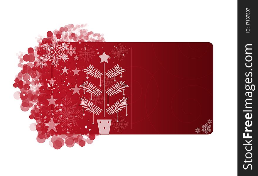Red Christmas frame on white background
