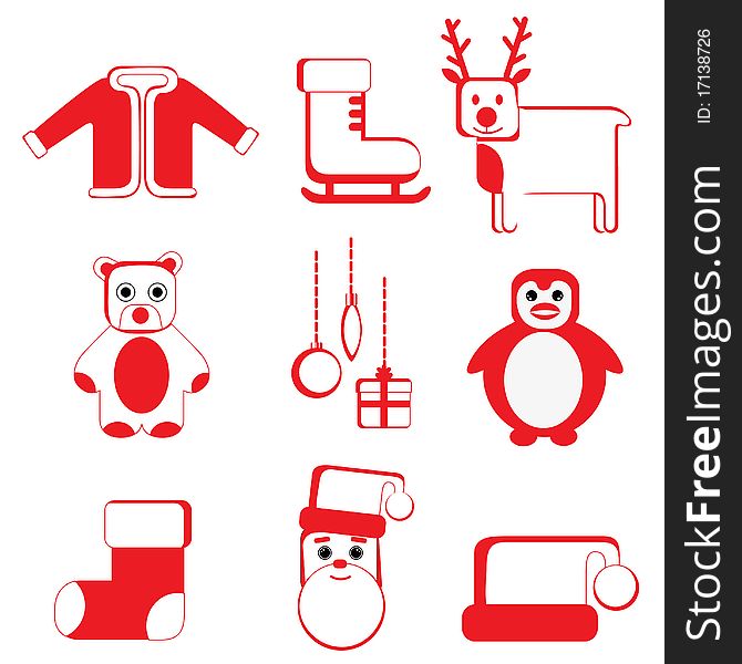 Set of christmas icon vector