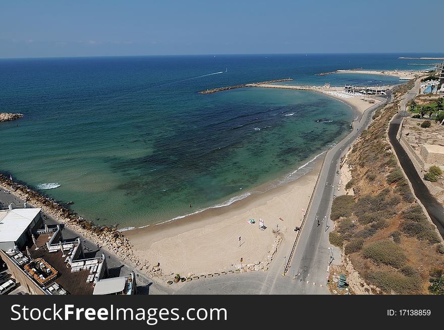 Tel Aviv Beach, the hilton - Beach, Israel. Tel Aviv Beach, the hilton - Beach, Israel