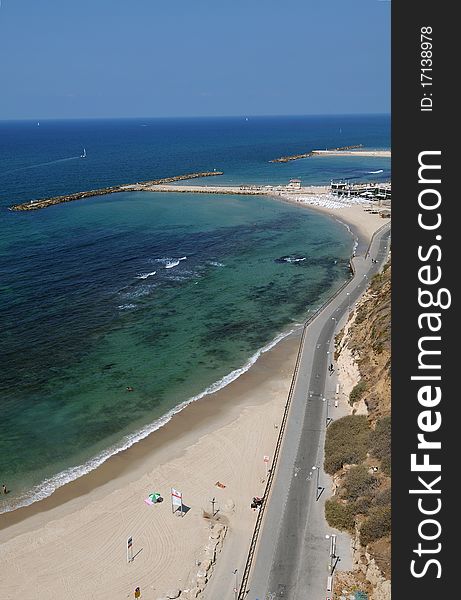 Tel Aviv Beach, the hilton - Beach, Israel. Tel Aviv Beach, the hilton - Beach, Israel