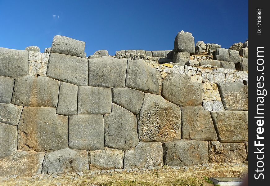 Sacsayhuaman - fortress in the north of Cusco - megalithic structures, the last stronghold of the Incas. Sacsayhuaman - fortress in the north of Cusco - megalithic structures, the last stronghold of the Incas.