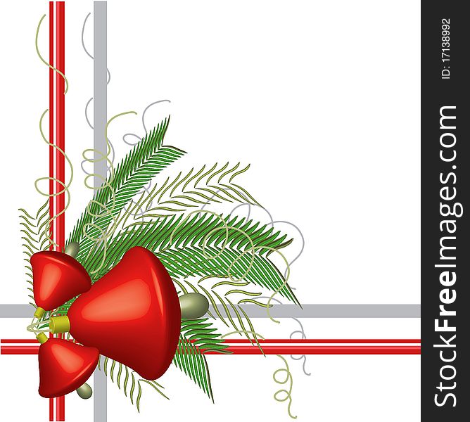 Christmas background-frame with red bells