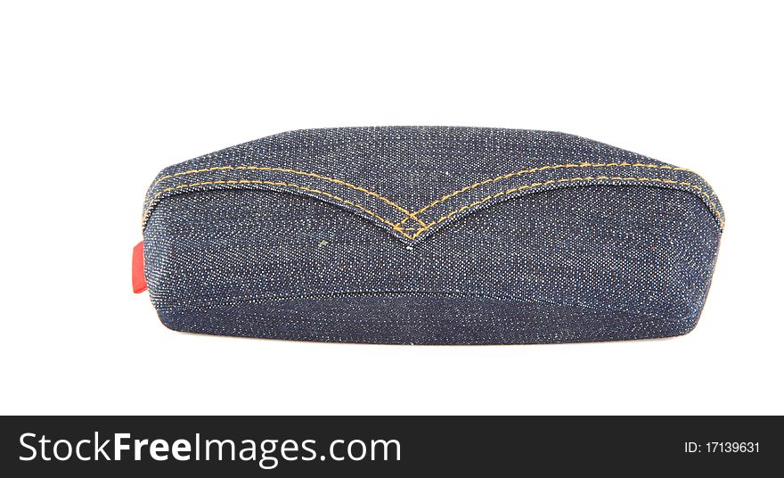 Blue jean sunglasses case