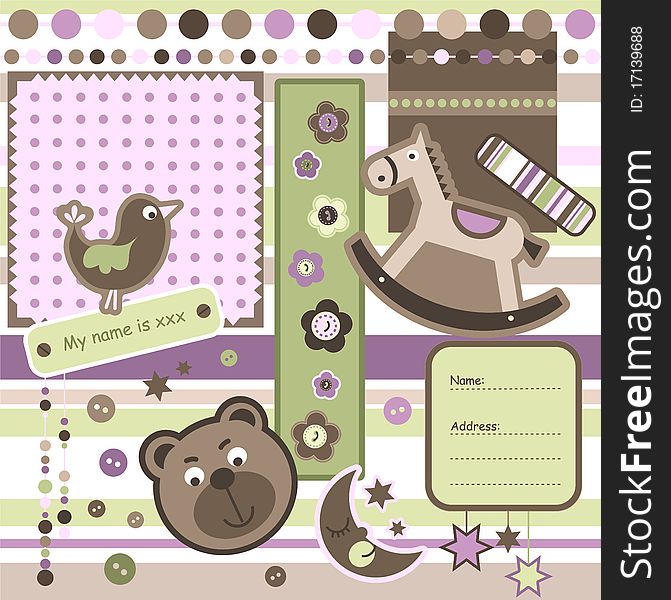 Variable elements for scrapbook,. Variable elements for scrapbook,