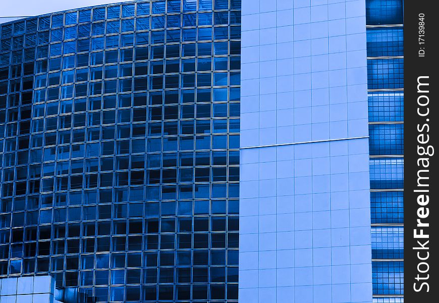 Paris France and Modern blue buildings