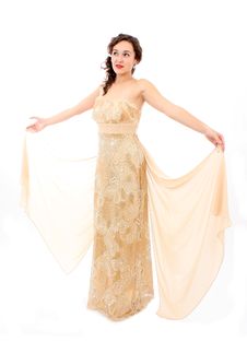 Beautiful Young Woman In An Elegant Dress Stock Photos Beautiful Young Woman In An Elegant Dress Stock Photos
