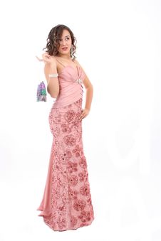 Beautiful Young Woman In An Elegant Dress Royalty Free Stock Photography Beautiful Young Woman In An Elegant Dress Royalty Free Stock Photography