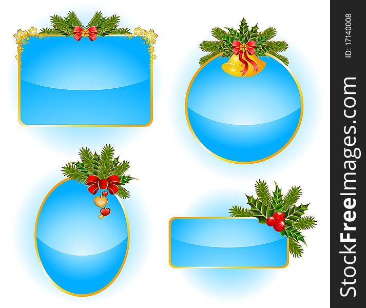 christmas set of backgrounds illustration for a design
