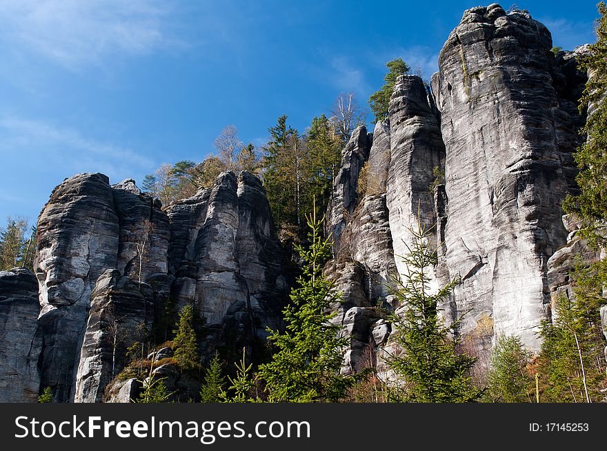 Tower in the rocky town of Adrspach in the Czech Republic.