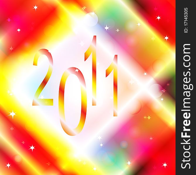 Bright colorful background to the New Year 2011. Vector illustration. eps10. Bright colorful background to the New Year 2011. Vector illustration. eps10