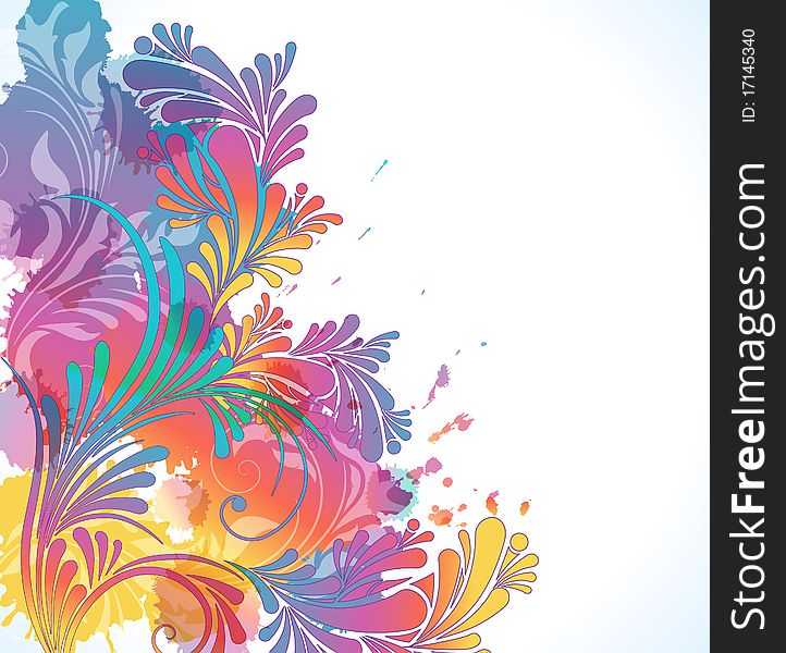 Colorful floral background for your design