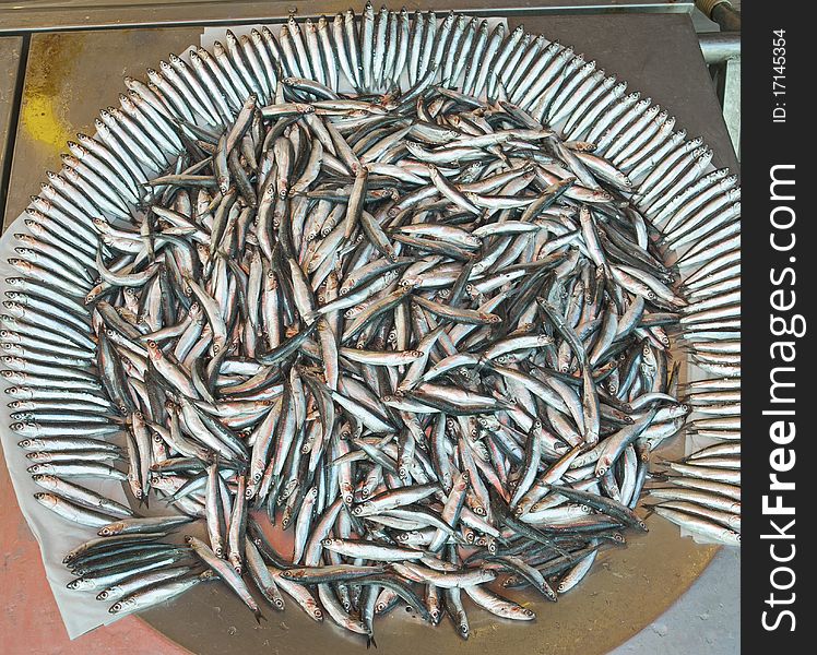 Fresh fish on display at a fish market. Fresh fish on display at a fish market