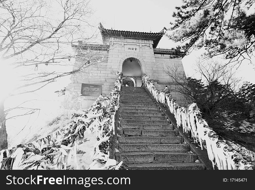 Chinese pagoda mount huashan