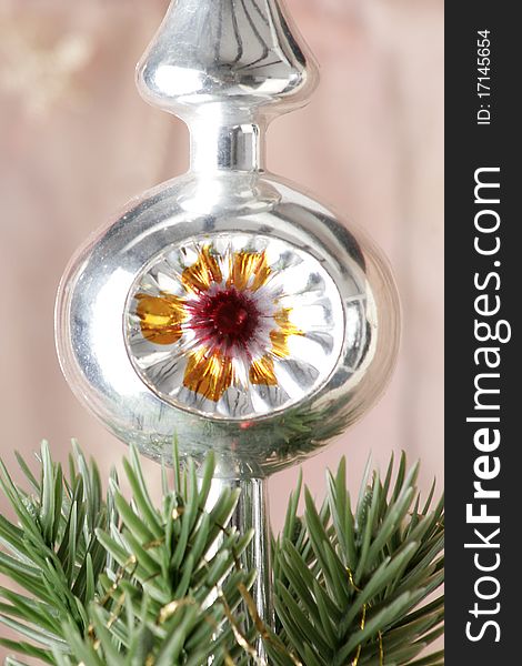 Christmas tree decoration at blurry background. Christmas tree decoration at blurry background