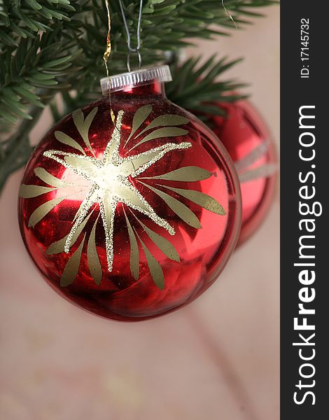 Christmas tree decoration at white background. Christmas tree decoration at white background