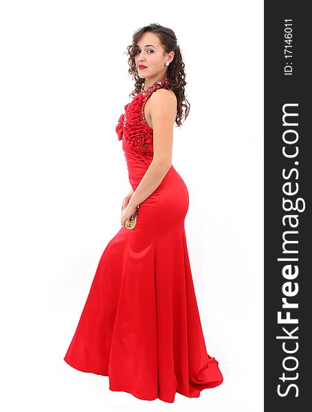 Beautiful Woman In Red Dress