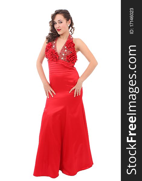 Beautiful Woman In Red Dress